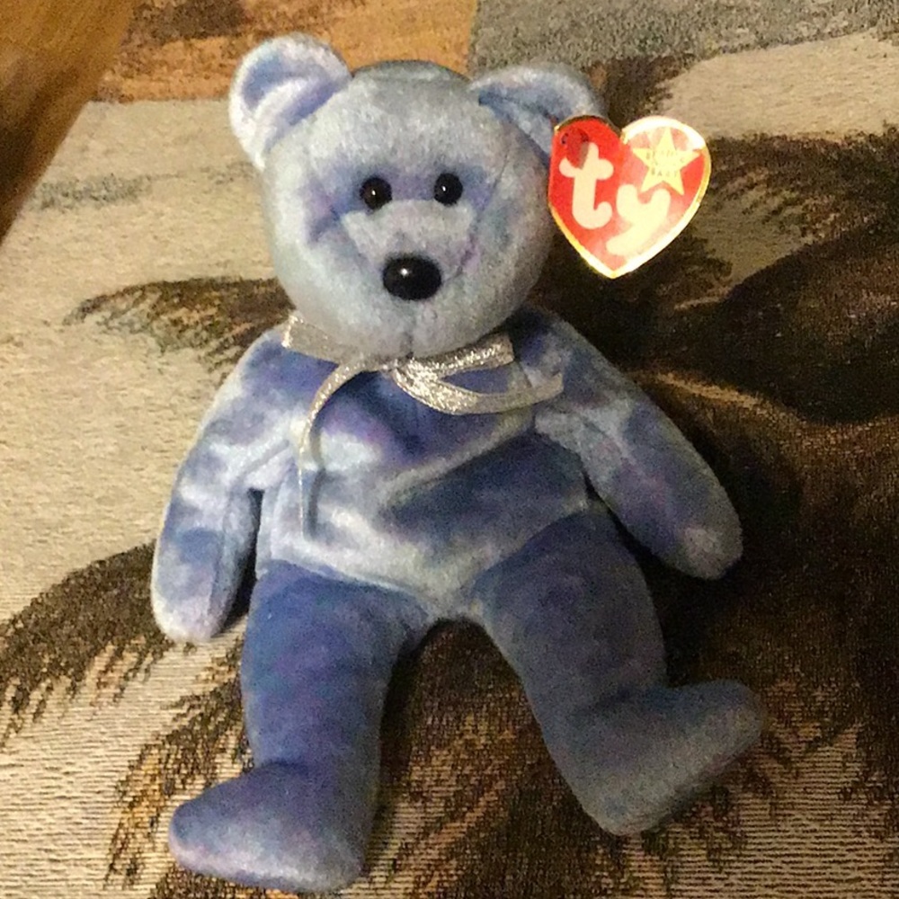 TY beanie baby Clubby II Iridescent blue 3/9/99 great shape